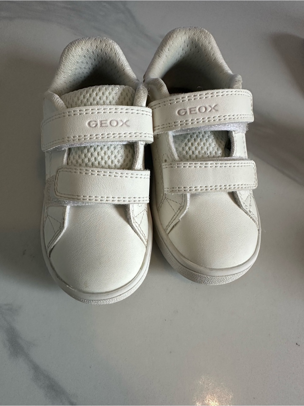 Geox Kids White Velcro Athletic Sneakers